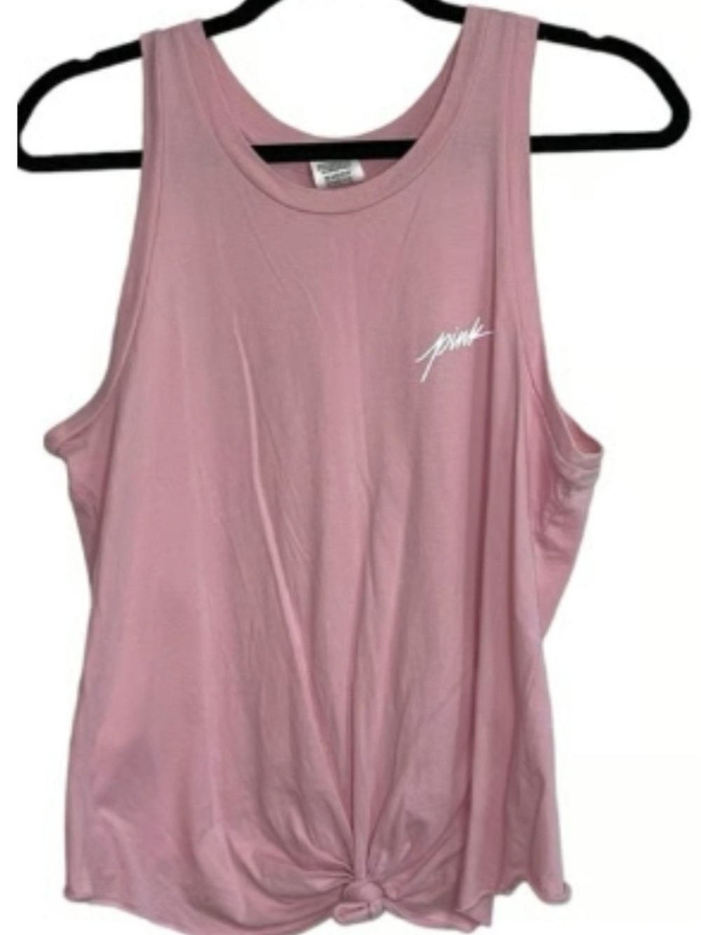 PINK Victoria's Secret Sleeveless Knot-Front Tank Top - Dusty Pink - Small